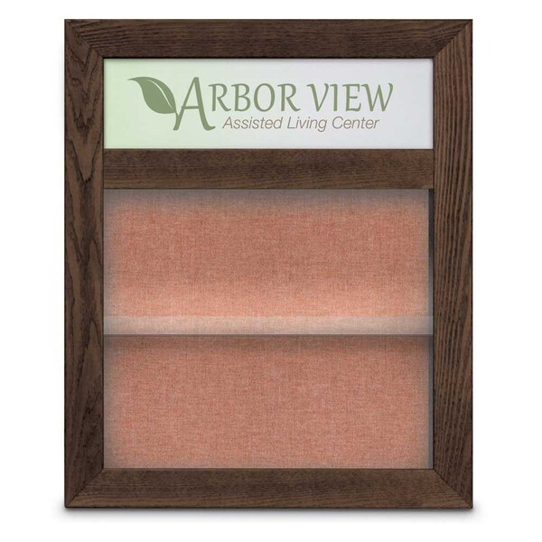 Outdoor Enclosed Combo Board, 42"x32", Bronze Frame/Grey & Amethyst